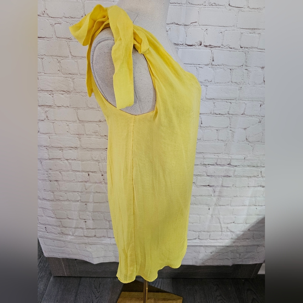 Alice + Olivia Vintage Silk One Shoulder Mini Dress | Bright Yellow | XS | EUC - Picture 6 of 9